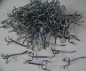 100pc 2 inch PEGBOARD HOOKS for 1/8" & 1/4" Peg Board Zinc Plated 2" Metal Hook - Picture 1 of 1