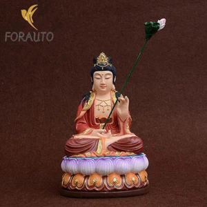 21,5 cm farbig vergoldet Bodhisattva Guanyin Buddha Statue, Harz fegende Bodhis - Bild 1 von 8