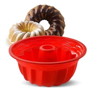 Bandeja de silicona de 9 pulgadas redonda acanalada esponja moldes para pasteles plato para hornear pastelería - Imagen 1 de 7