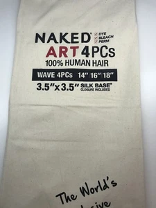 NAKED ART 100% HUMAN/H. WAVE 4PCs_14"/16"/18"+3.5"x3.5" CLOSURE - Picture 1 of 3