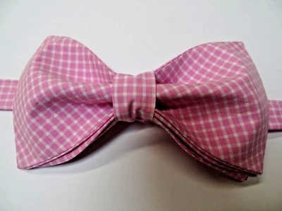 Заказной мужской розовый/белый имбирь галстук-бабочка предварительно завязанный свадьбы, выпускного вечера, подарок 4 его, Пасхи - Изображение 1 из 3