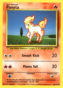 PONYTA 60/102 BASE SET UNLIMITED POKEMON TCG CCG 1999 NM - Picture 1 of 1