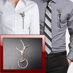 Roe Antler A56 Pewter Pin Brooch Drop Hoop Holder For Glasses,Pen,Jewellery - Picture 1 of 1