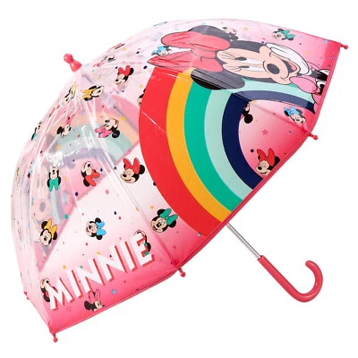 Paraguas cúpula Minnie Mouse para niños niños niños niñas brolly con seguridad abierta Foto 1 de 4