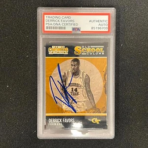 2015-16 Contenders Draft Picks #45 Derrick Favors Signed Card AUTO PSA Slabbed - Picture 1 of 2