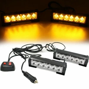 FOXCID 2 X 6 LED Ámbar Advertencia de Emergencia Vehículo Luces Estroboscópicas Techo Tablero Rejilla - Imagen 1 de 6