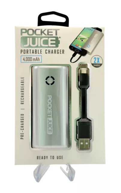 Tzumi 4971SIL2  4000 mAh Portable Charger - Silver