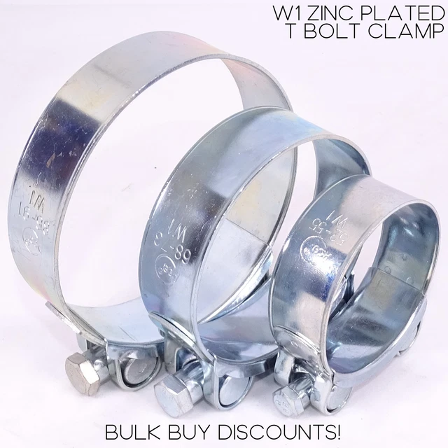 Universal T Bolt Clamp W1 Zinc Plated Pipe Clip Silicone Turbo Hose