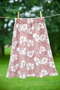 NWT Handmade Girl's Modest Mauve Pink Floral Skirt ~ Size 7 - Picture 1 of 4