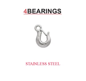 12MM STAINLESS STEEL EYE TYPE SLIP HOOK WITH SAFETY CATCH - Picture 1 of 3