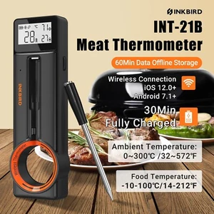 Inkbird kabelloses Kochen Fleischthermometer 60min Datenspeicherung 25min wiederaufladbar - Bild 1 von 22
