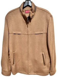 NWT MANTONI Cashmere Jacket Mens Size L Milan Italy Brown Wool Zip Moto Coat - Picture 1 of 12