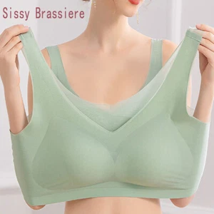 Sissy Mens Bra Wirefree Bra Crossdresser Lingerie Seamless Wide Straps Brassiere - Picture 1 of 16