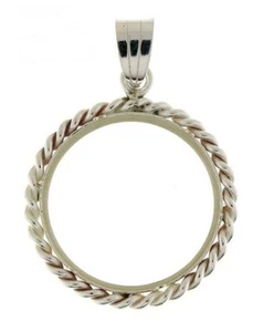 Münzfassung  Silber 925/000  massiv  mit Kordelrand    Ø 36mm - Picture 1 of 2