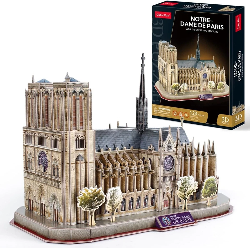 CubicFun 3D Puzzles for Adults Notre Dame de Paris Model Kits 128 Pieces,...  - Image 1 of 4