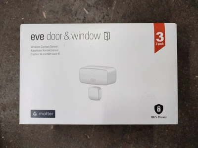 Brand New! Eve Door & Window Wireless Contact Sensor - 3 Pack White - NIB! - Image 1 of 4