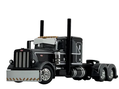 1/64 DCP GUN METAL/BLACK/SILVER PETERBILT 389 W/ 48" FLAT TOP SLEEPER - Image 1 of 4