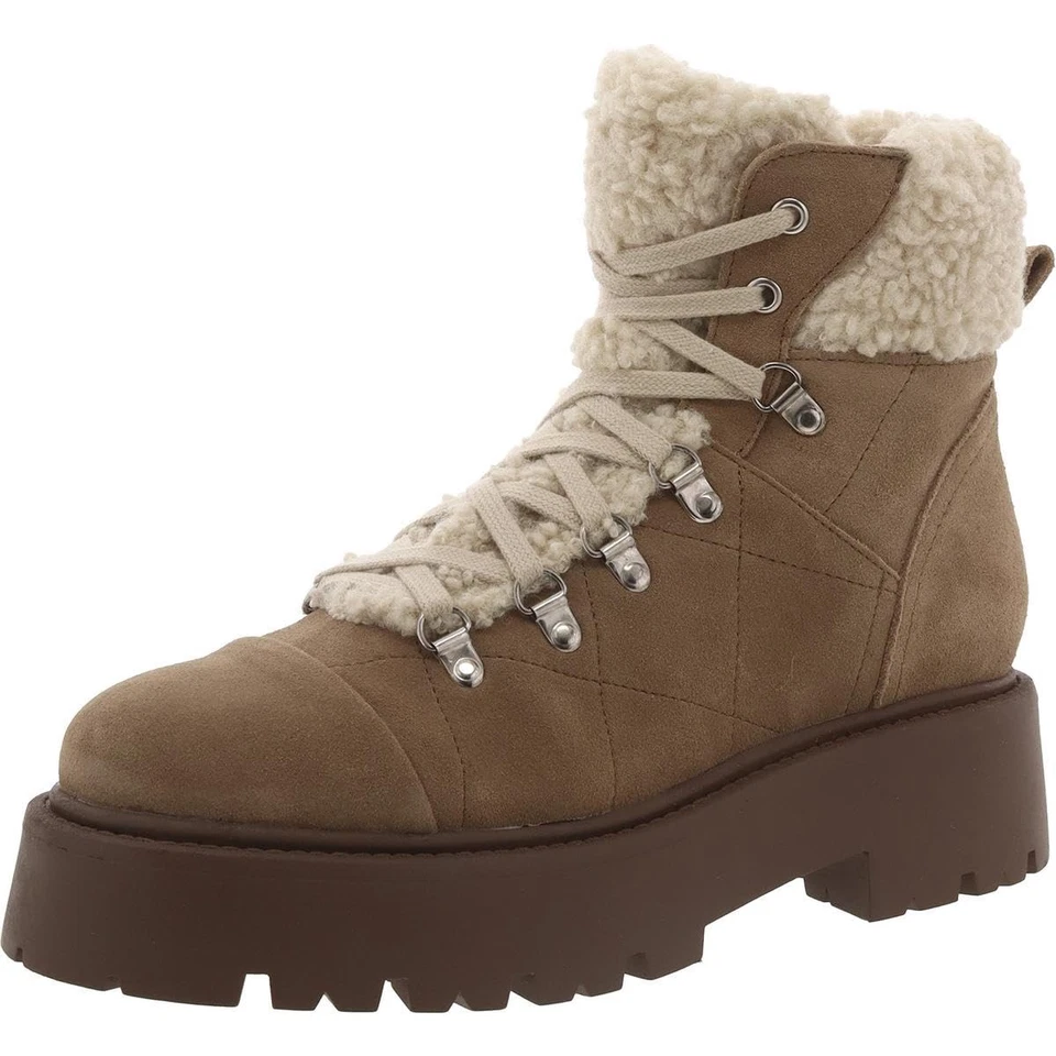 Steve Madden Women's Reyen Combat Boot, Oatmeal Suede, 6 - Imagem 1 de 1