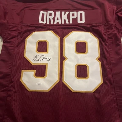 BRIAN ORAKPO 华盛顿红皮队签名/亲笔签名球衣缝制 JSA 正品证书 XL — 第 1/3 张图片