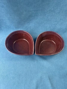 Dartington Pottery Bowls Studio Pottery. Lge Petals x 2 purple maroon VGC - Picture 1 of 19