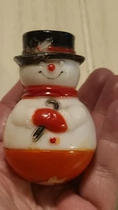 Vintage MCM Weihnachten Schneemann Weeble Wackelspielzeug Made In Hong Kong  - Bild 1 von 2