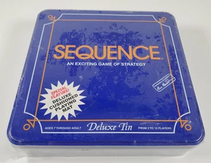 Sequence Board Card Game Deluxe Tin - with Deluxe Cushioned Mat - Jax 1995 New - Picture 1 of 3