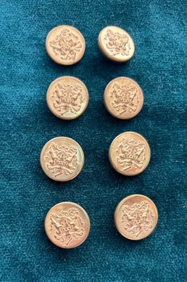 Set of Eight Vintage Coat of  Arms Style Fashion Buttons - Image 1 of 4