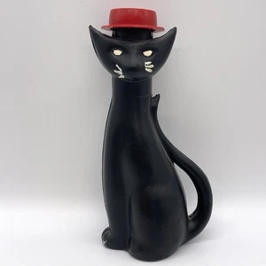 Vintage Retro Glückskatze schwarze Katze Kunststoff Spardose 70er Schaumbad Kristalle - Bild 1 von 8