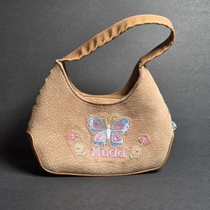 Mudd Mädchen Schmetterling kleine Handtasche Logo Blumenmuster Y2K Echtleder - Bild 1 von 11