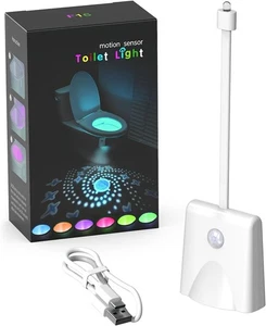 16 Color Changing Motion Sensor Toilet Night Light Bowl Lamp Bathroom Tool - Picture 1 of 9