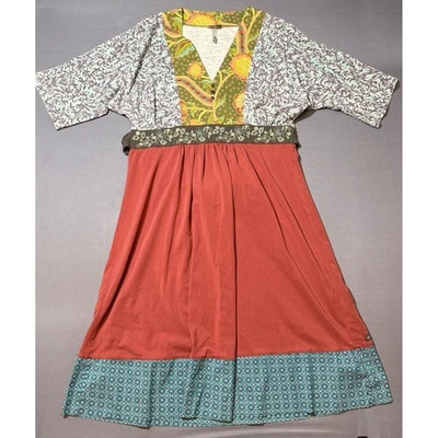 Matilda Jane Womens Dress Size Large Boho Patchwork Floral Print Belted - Image 1 of 3