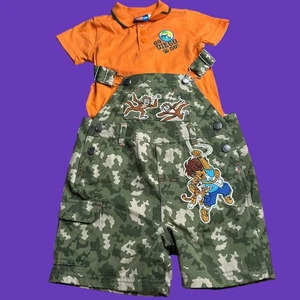 Conjunto de mono de camuflaje Nick Jr. Go Diego Go de una pieza 24 meses y polo - Imagen 1 de 19