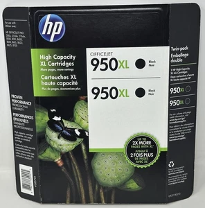 HP 950XL schwarze Tintenpatronen 2er-Pack versiegelt Original-Zubehör-Hersteller Ablaufdatum 3/2016 - Bild 1 von 5