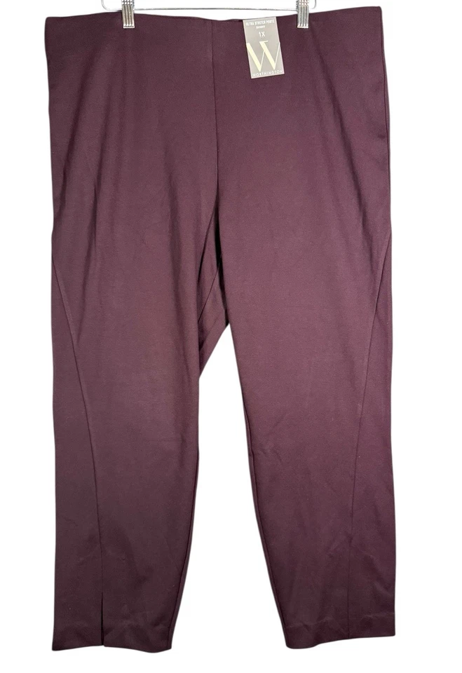 Worthington Mujer 1X Borgoña Leggings Tirar de Cintura Elástica Ponte Ajustado Nuevo con Etiquetas Foto 1 de 4