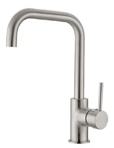 Nero DOLCE SQUARE KITCHEN MIXER 35mm Ceramic Disc, Lever Handle, Brushed Nickel - Picture 1 of 4