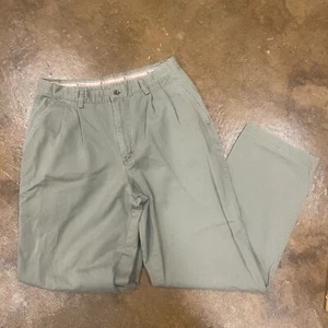 VTG MENS WOOLRICH LODEN GREEN 100% COTTON CLUB PANT FLAT FRONT SIZE 34x32 - Picture 1 of 8