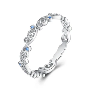 Antique/Vintage Jewelry 0.04ct Round Sapphires Gemstone Sterling Silver 925 Ring - Picture 1 of 7