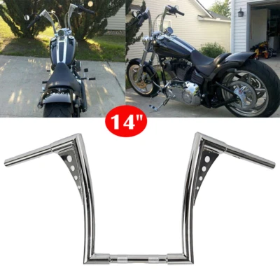 Manillar nuevo para Harley Sportster XL 883 1200 FLS 14" pulgadas elevación mono Foto 1 de 4