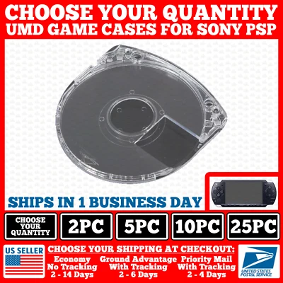 BAZAAR TRADES 2-25 New Case For Sony PSP 1000/2000/3000 Replacement Transparent UMD Game Disc