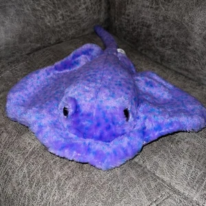 Giocattolo imbottito vintage The Petting Zoo Stingray peluche viola macchiato e glitter raro - Foto 1 di 2