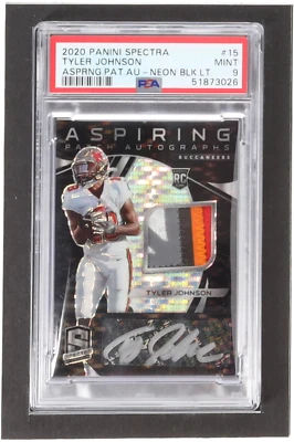 Tyler Johnson 2020 Panini Spectra Aspiring Patch Autographs Neon Black Light #15 - Image 1 of 2