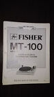 Fisher Mt 100 Service Manual Original Repair Book Stereo Turntable Record Player