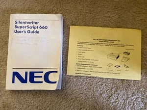 Vintage SILENTWRITER Superscript 660 User's Guide 1990 NEC Technologies Manual - Picture 1 of 3