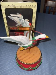 Enesco Christmas CAROUSEL GOOSE Music Box Happy Holidays Time For Us 1987 - Picture 1 of 11