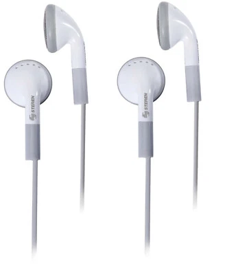 Steren White Earbuds with 4ft. Aux Cable - 2 Pack - FREE Shipping - Brand New - Image 1 of 4