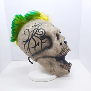 Vtg 90s Skull With Mohawk / Punk - Halloween Mask - Used - Picture 1 of 8