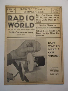 RADIO WORLD MAGAZINE FEBRUARY 6, 1932 EASY WAY TO MAKE A COIL WINDER VINTAGE ADS - Picture 1 of 2