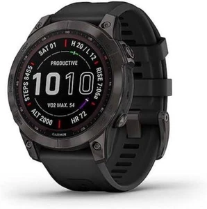 Garmin Fenix 7 Sapphire Solar Black DLC Multisport GPS Watch 47mm Black - Picture 1 of 8