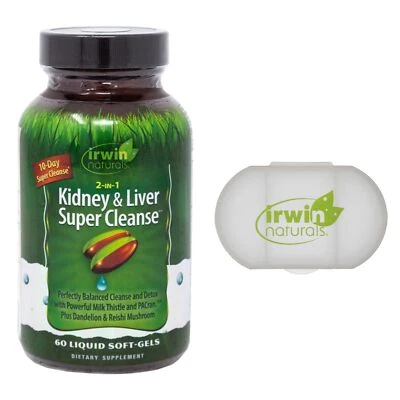 2-in-1 Kidney & Liver Super Cleanse (60 Liquid Softgels) Bundle with Pill Cas... - Image 1 of 4
