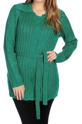 NUEVO OSO Informal Tejido Mármol Auto Cinturón Botón Frontal Cárdigan Suéter S, M, L Foto 1 de 2